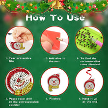 Load image into Gallery viewer, 6PCS Diamond Painting Hanging Sign Snowman Special Shape Xmas Gift Box Christmas