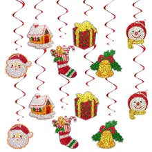 Load image into Gallery viewer, 6PCS Diamond Painting Hanging Sign Snowman Special Shape Xmas Gift Box Christmas