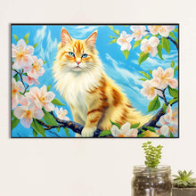 Load image into Gallery viewer, Diamond Painting - Full Round - cat surrounded by flowers (60*40CM)