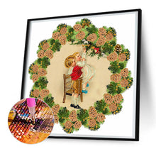 Load image into Gallery viewer, Diamond Painting - Partial Special Shaped - Christmas wreath (30*30CM)