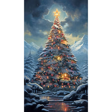 Load image into Gallery viewer, Diamond Painting - Full Round - Christmas tree in the snow (40*70CM)