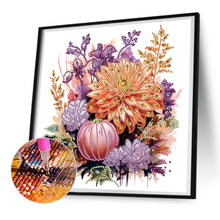 Load image into Gallery viewer, Diamond Painting - Partial Special Shaped - Autumn pumpkin sunflower (30*30CM)