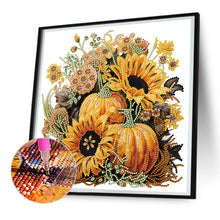 Load image into Gallery viewer, Diamond Painting - Partial Special Shaped - Autumn pumpkin sunflower (30*30CM)
