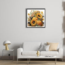 Load image into Gallery viewer, Diamond Painting - Partial Special Shaped - Autumn pumpkin sunflower (30*30CM)