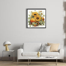 Load image into Gallery viewer, Diamond Painting - Partial Special Shaped - Autumn pumpkin sunflower (30*30CM)