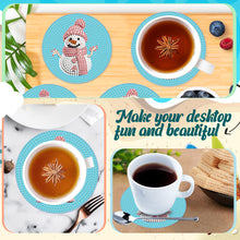 Load image into Gallery viewer, Diamond Painting Art Coaster Kit Acrylic Round with Holder (6pcs Snowman)