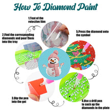 Load image into Gallery viewer, Diamond Painting Art Coaster Kit Acrylic Round with Holder (6pcs Snowman)
