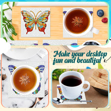 Load image into Gallery viewer, Diamond Painting Art Coaster Kit Acrylic Round with Holder (8pcs Butterfly)