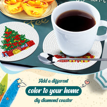 Load image into Gallery viewer, Diamond Painting Art Coaster Kit Acrylic Round with Holder (6pcs Christmas Tree)