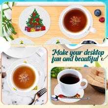 Load image into Gallery viewer, Diamond Painting Art Coaster Kit Acrylic Round with Holder (6pcs Christmas Tree)