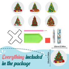 Load image into Gallery viewer, Diamond Painting Art Coaster Kit Acrylic Round with Holder (6pcs Christmas Tree)