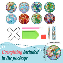Load image into Gallery viewer, Diamond Painting Art Coaster Kit Acrylic Round with Holder (8pcs Pterosaur)