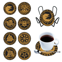 Load image into Gallery viewer, Diamond Painting Art Coaster Kit Acrylic Round with Holder (8pcs Black Gold)