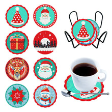 Load image into Gallery viewer, 8PCS Diamond Painting Art Coaster Kit Acrylic Special Shape Santa (#1)