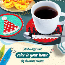 Load image into Gallery viewer, 8PCS Diamond Painting Art Coaster Kit Acrylic Special Shape Santa (#1)
