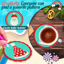 Load image into Gallery viewer, 8PCS Diamond Painting Art Coaster Kit Acrylic Special Shape Santa (#1)