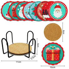 Load image into Gallery viewer, 8PCS Diamond Painting Art Coaster Kit Acrylic Special Shape Santa (#1)