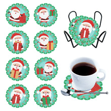 Load image into Gallery viewer, 8PCS Diamond Painting Art Coaster Kit Acrylic Special Shape Santa (#2)