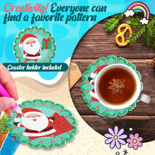 Load image into Gallery viewer, 8PCS Diamond Painting Art Coaster Kit Acrylic Special Shape Santa (#2)