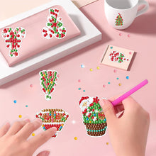 Load image into Gallery viewer, 6pcs/3set Xmas Cartoon Santa Claus Diamond Painting Stickers for Xmas Decor Gift