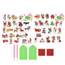 Load image into Gallery viewer, 4pcs/2set Gem Art DIY Craft Kits Xmas Cartoon Puppies Diamond Painting Sticker