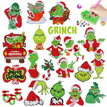Load image into Gallery viewer, 4pcs/2set Gem Mosaic Stickers Grinch Diamond Painting Sticker for Boy Girls Gift