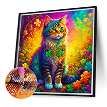 Load image into Gallery viewer, Diamond Painting - Full Round - Colorful four leaf clover cat (40*40CM)