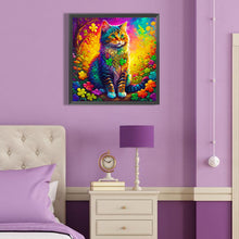 Load image into Gallery viewer, Diamond Painting - Full Round - Colorful four leaf clover cat (40*40CM)