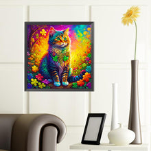 Load image into Gallery viewer, Diamond Painting - Full Round - Colorful four leaf clover cat (40*40CM)