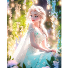 Load image into Gallery viewer, Diamond Painting - Full Round - Frozen Princess Elsa and flowers (40*50CM)