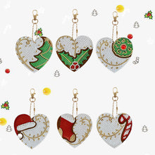 Load image into Gallery viewer, 5/6PCS Full Drill Keyring Xmas Dessert Cake Double Sided Xmas Bell Special Shape