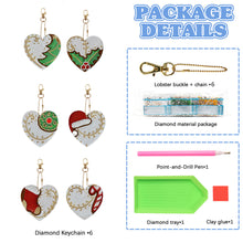 Load image into Gallery viewer, 5/6PCS Full Drill Keyring Xmas Dessert Cake Double Sided Xmas Bell Special Shape