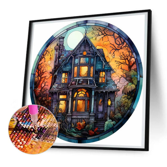 Diamond Painting - Full Round - halloween horror atmosphere glass art (30*30CM)