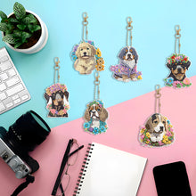 Load image into Gallery viewer, Full Drill Keyring Double Sided Diamond Painting Keychains (6PCS Pet Dog)