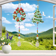 Load image into Gallery viewer, 2PCS Diamond Drawing Hanging Ornament Kit Suncatcher (Wreath Xmas Tree)