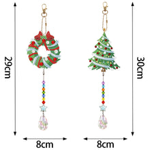 Load image into Gallery viewer, 2PCS Diamond Drawing Hanging Ornament Kit Suncatcher (Wreath Xmas Tree)