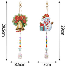 Load image into Gallery viewer, 2PCS Diamond Drawing Hanging Ornament Kit Suncatcher (Xmas Bells Snowman)