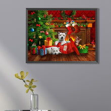 Load image into Gallery viewer, Diamond Painting - Full Square - Christmas puppy (40*30CM)