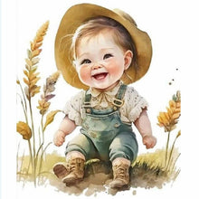 Load image into Gallery viewer, 4pcs Diamond Painting Set - farm cowboy kid (30*30CM)