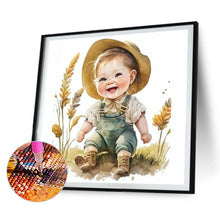 Load image into Gallery viewer, 4pcs Diamond Painting Set - farm cowboy kid (30*30CM)
