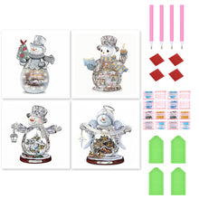 Load image into Gallery viewer, 4pcs Diamond Painting Set - Christmas snowman (30*30CM)