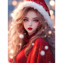 Load image into Gallery viewer, Diamond Painting - Full Square - Beautiful girl in Christmas atmosphere (30*40CM)