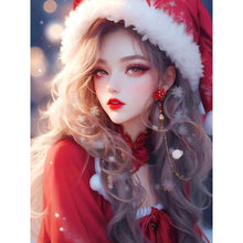 Load image into Gallery viewer, Diamond Painting - Full Square - Beautiful girl in Christmas atmosphere (30*40CM)