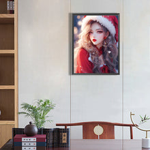Load image into Gallery viewer, Diamond Painting - Full Square - Beautiful girl in Christmas atmosphere (30*40CM)