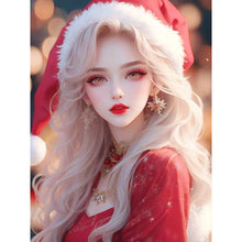Load image into Gallery viewer, Diamond Painting - Full Square - Beautiful girl in Christmas atmosphere (30*40CM)