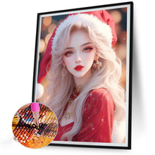 Load image into Gallery viewer, Diamond Painting - Full Square - Beautiful girl in Christmas atmosphere (30*40CM)
