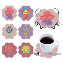 Load image into Gallery viewer, 6/8/10PCS Special Shape Diamond Painting Art Coaster Kit with Holder Cartoon Cat