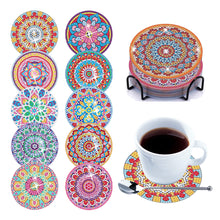 Load image into Gallery viewer, 6/8/10PCS Special Shape Diamond Painting Art Coaster Kit with Holder Cartoon Cat