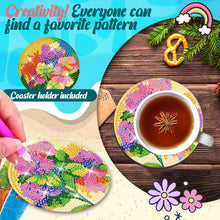 Load image into Gallery viewer, Wooden Diamond Painting Art Coaster Kit with Holder (8PCS Flower)