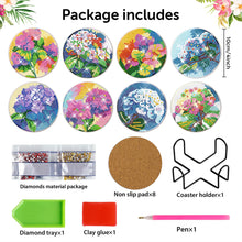 Load image into Gallery viewer, Wooden Diamond Painting Art Coaster Kit with Holder (8PCS Flower)